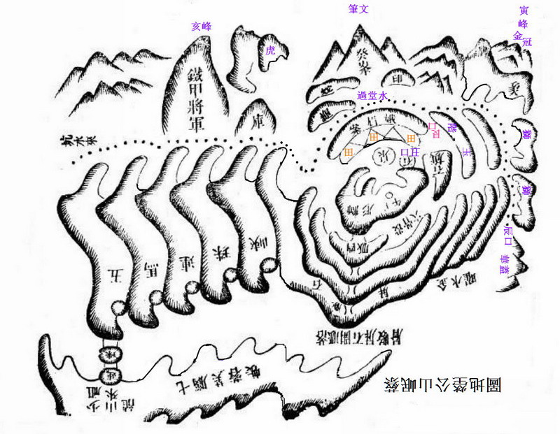 原图载于蔡岷山之子蔡麟士著的《峦头心法.