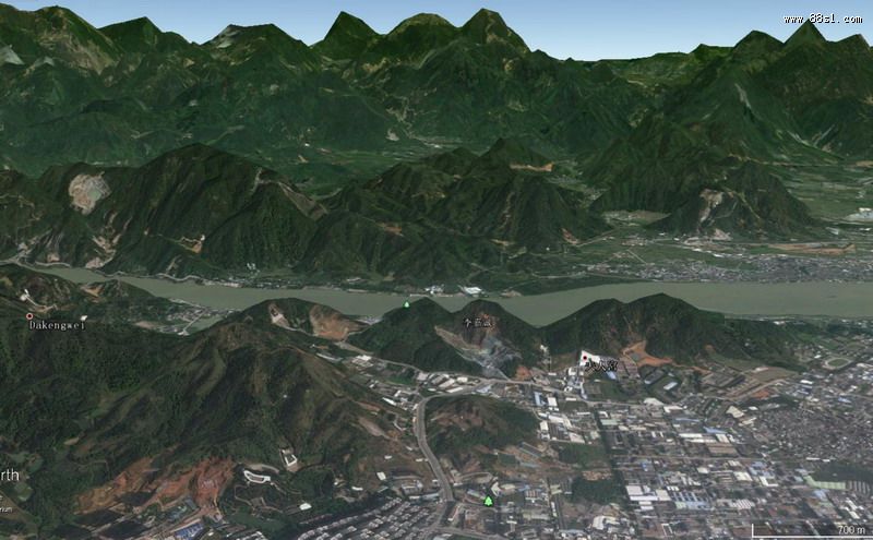 实测壬龙比卦蜂腰入首,立坤山艮向讼卦,韩江癸水来甲水去,明堂是